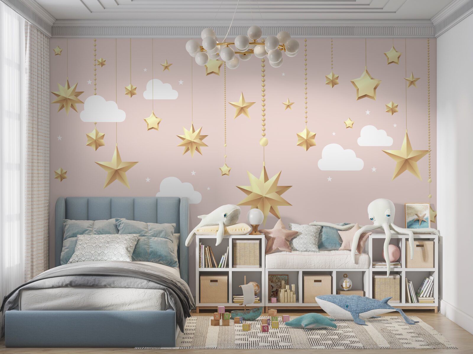 Fototapeta złote gwiazdy spadają