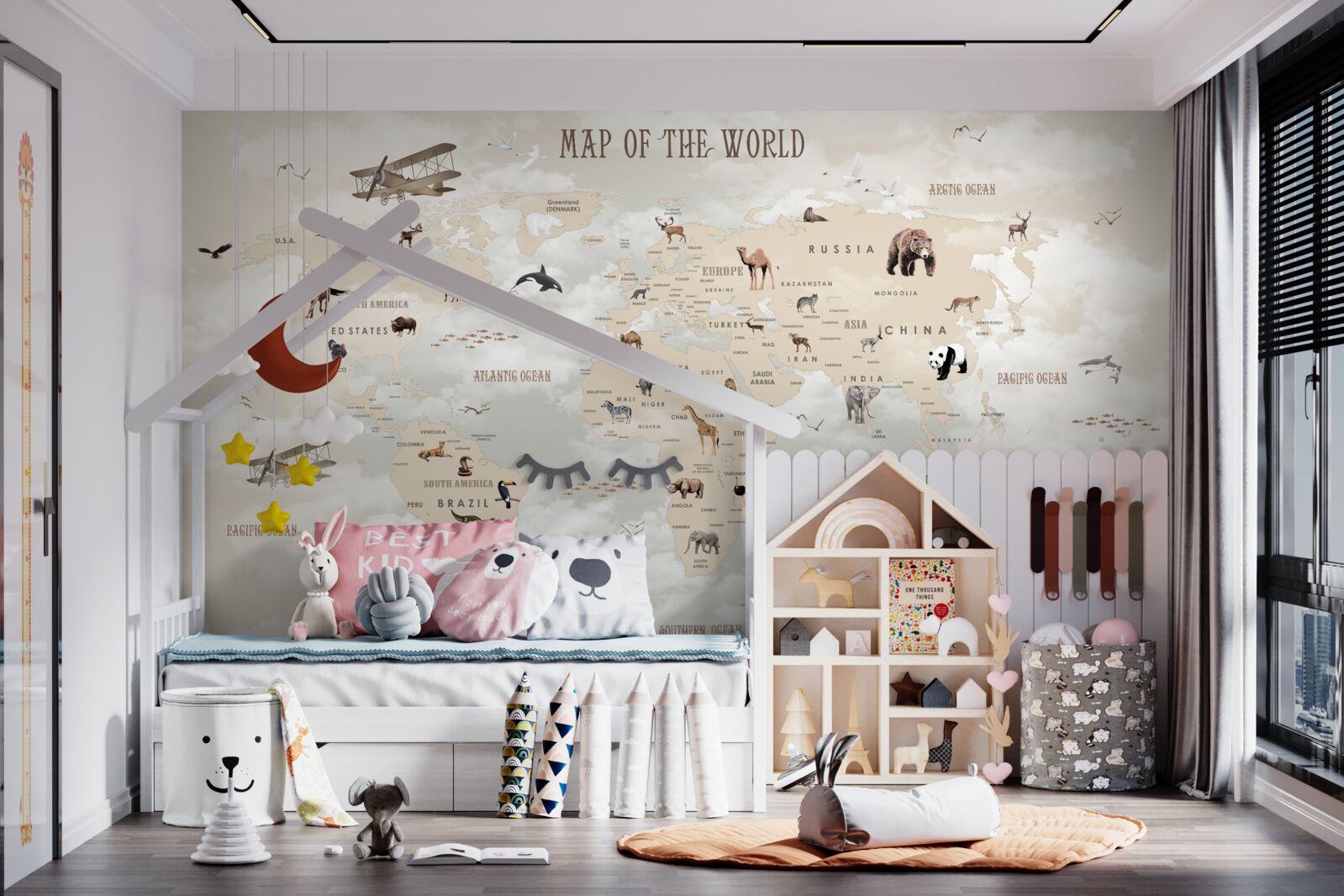 Fototapeta mapa świata w odcieniach brązu