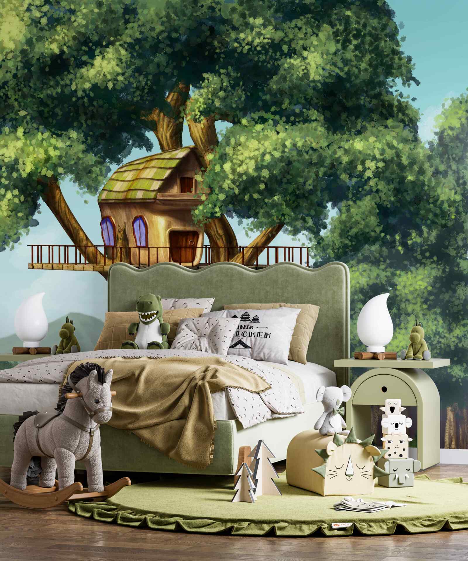 Fototapeta drewniany dom na gałęziach