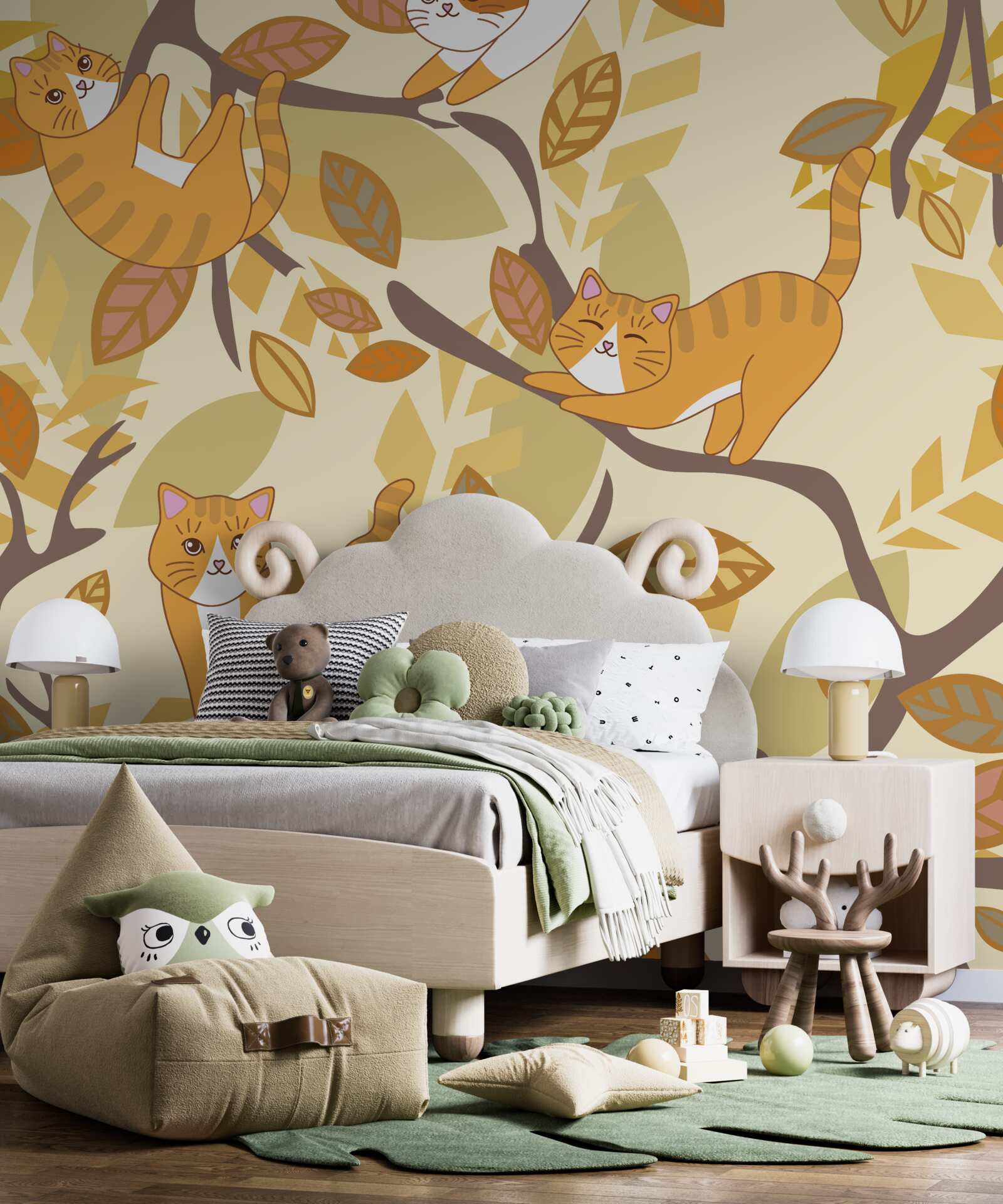 Fototapeta czerwone koty siedzą na drzewie