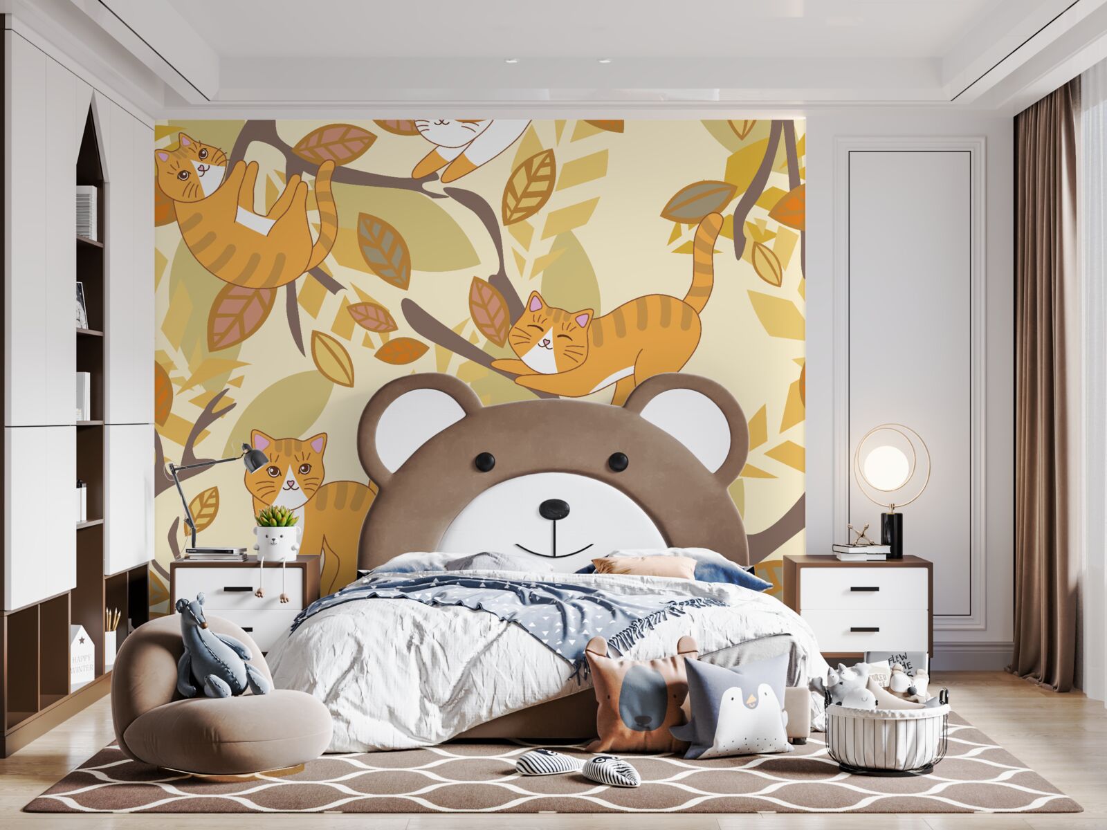 Fototapeta czerwone koty siedzą na drzewie