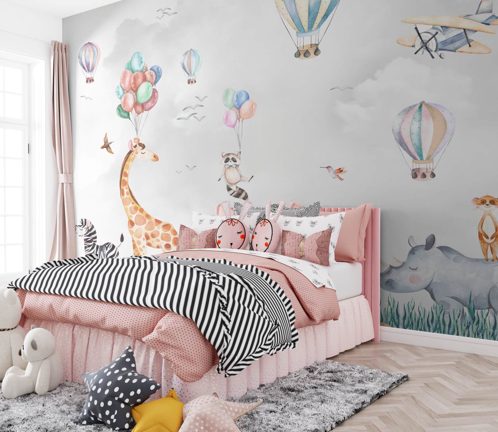 Fototapeta balony i balony latają wyżej niż zwierzęta