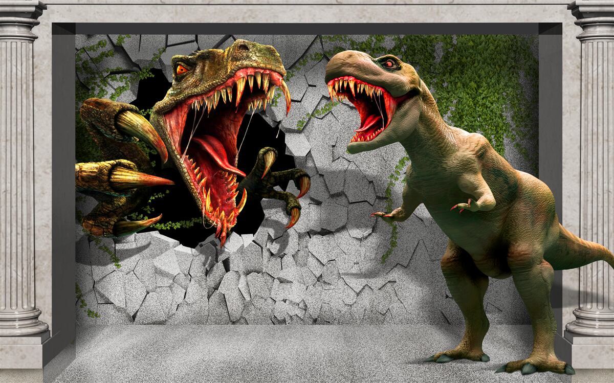 Fototapeta dinozaury wyrażają złość