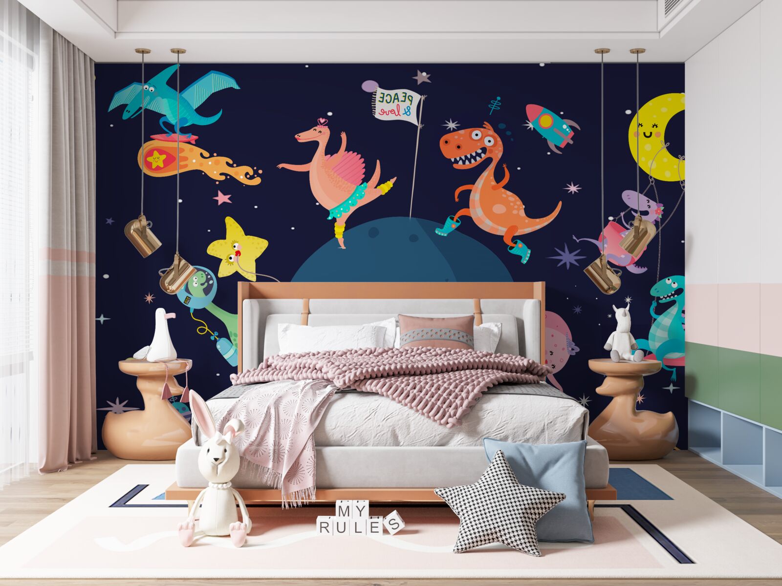 Fototapeta kosmiczne dinozaury