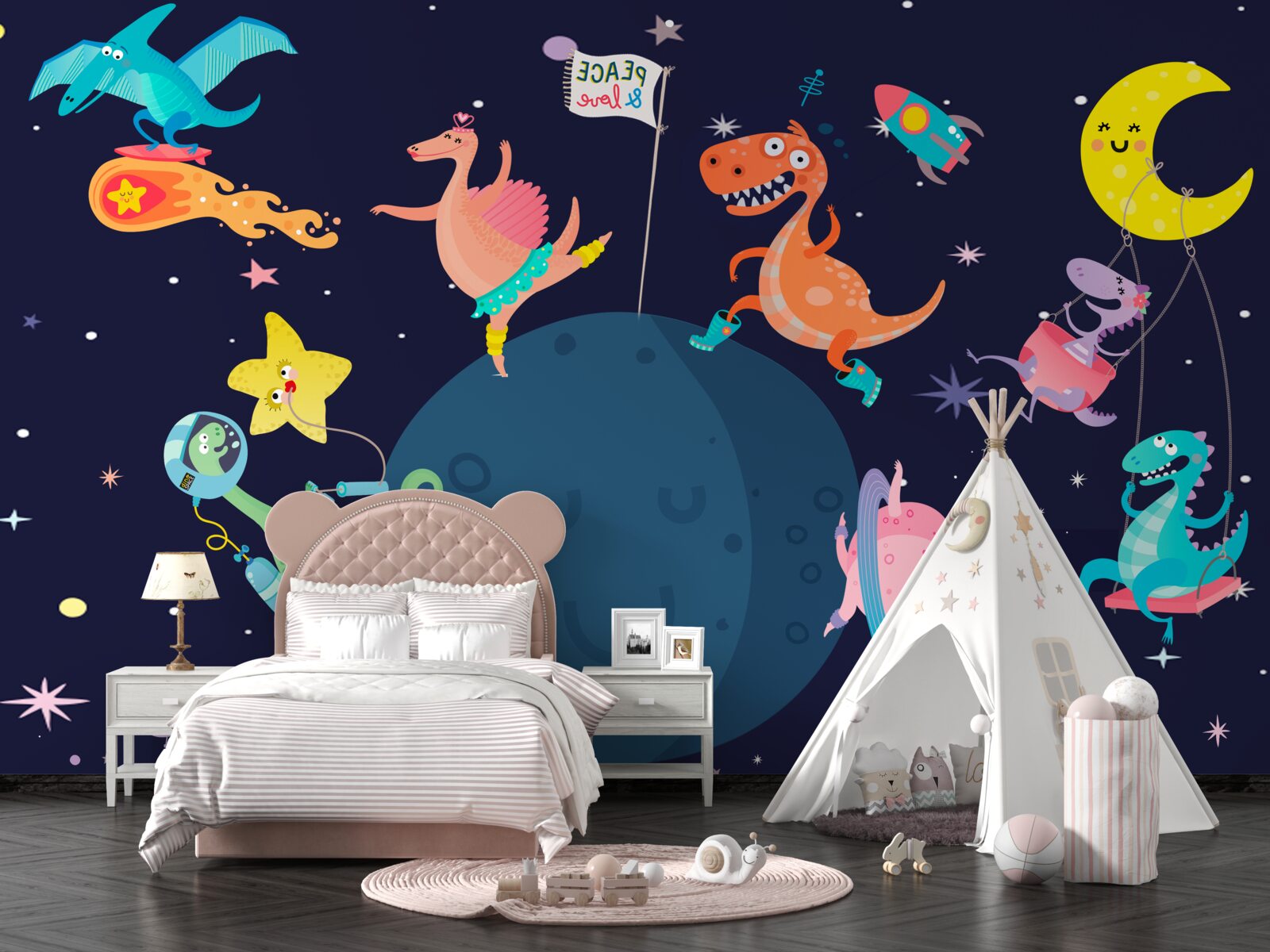 Fototapeta kosmiczne dinozaury