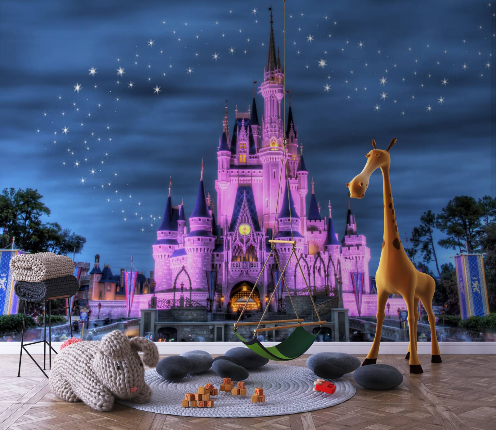 Fototapeta wieczorna iluminacja zamku