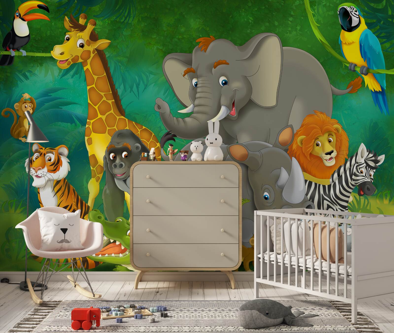 Fototapeta w lesie zwierzęta wyrażają radość