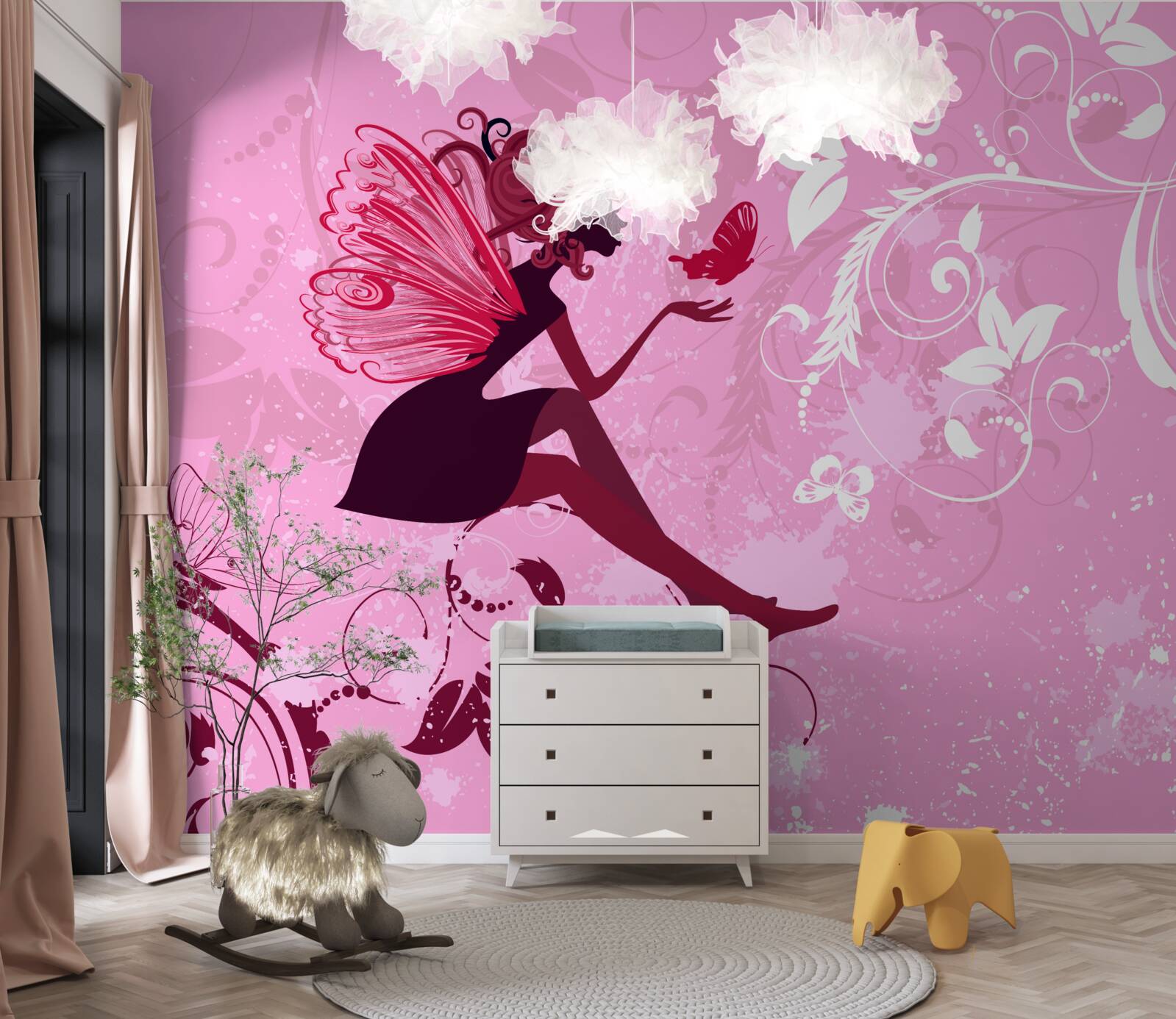 Fototapeta dziewczyna usiadła na gałęzi rośliny