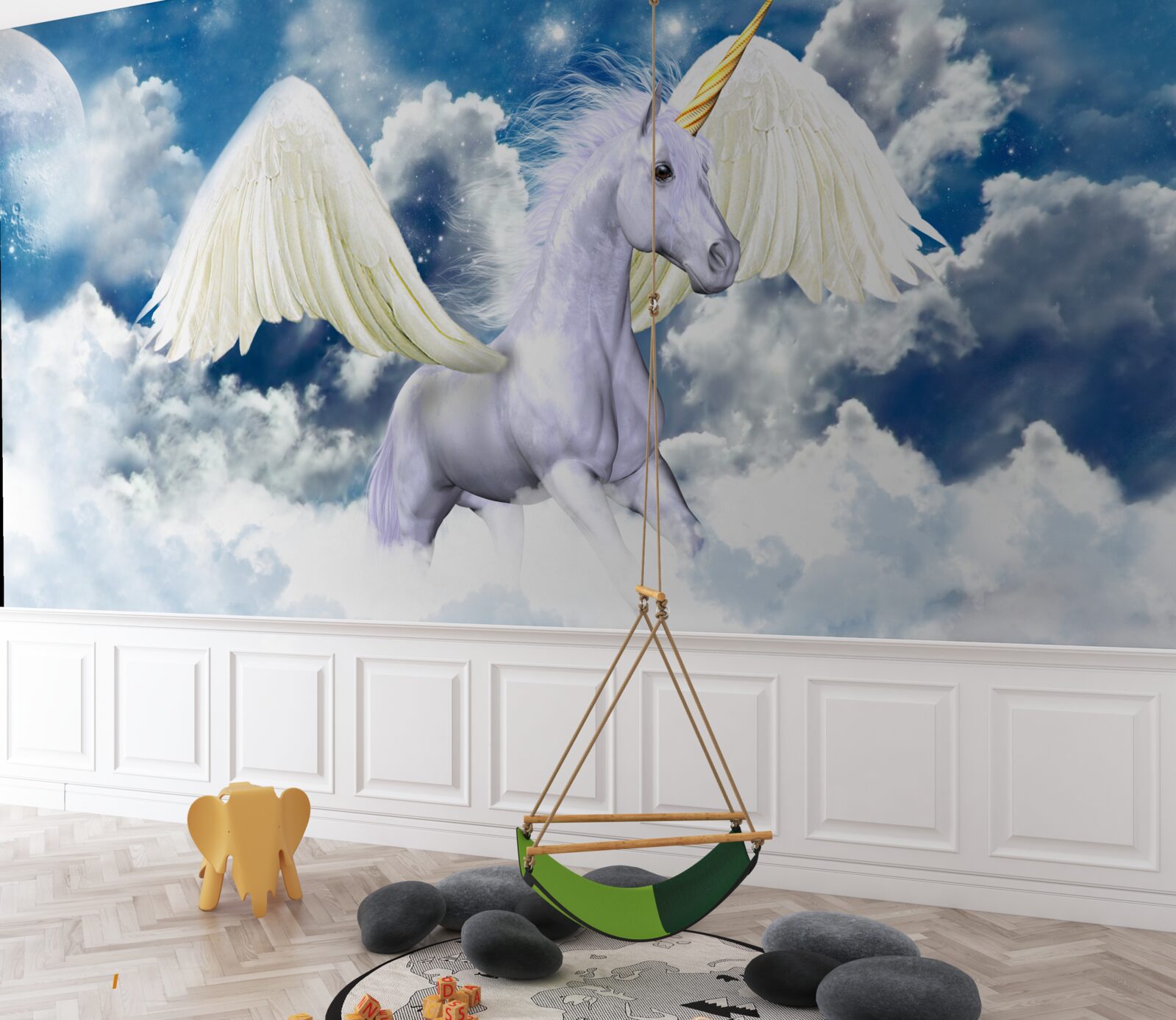 Fototapeta pegaz latający wśród chmur