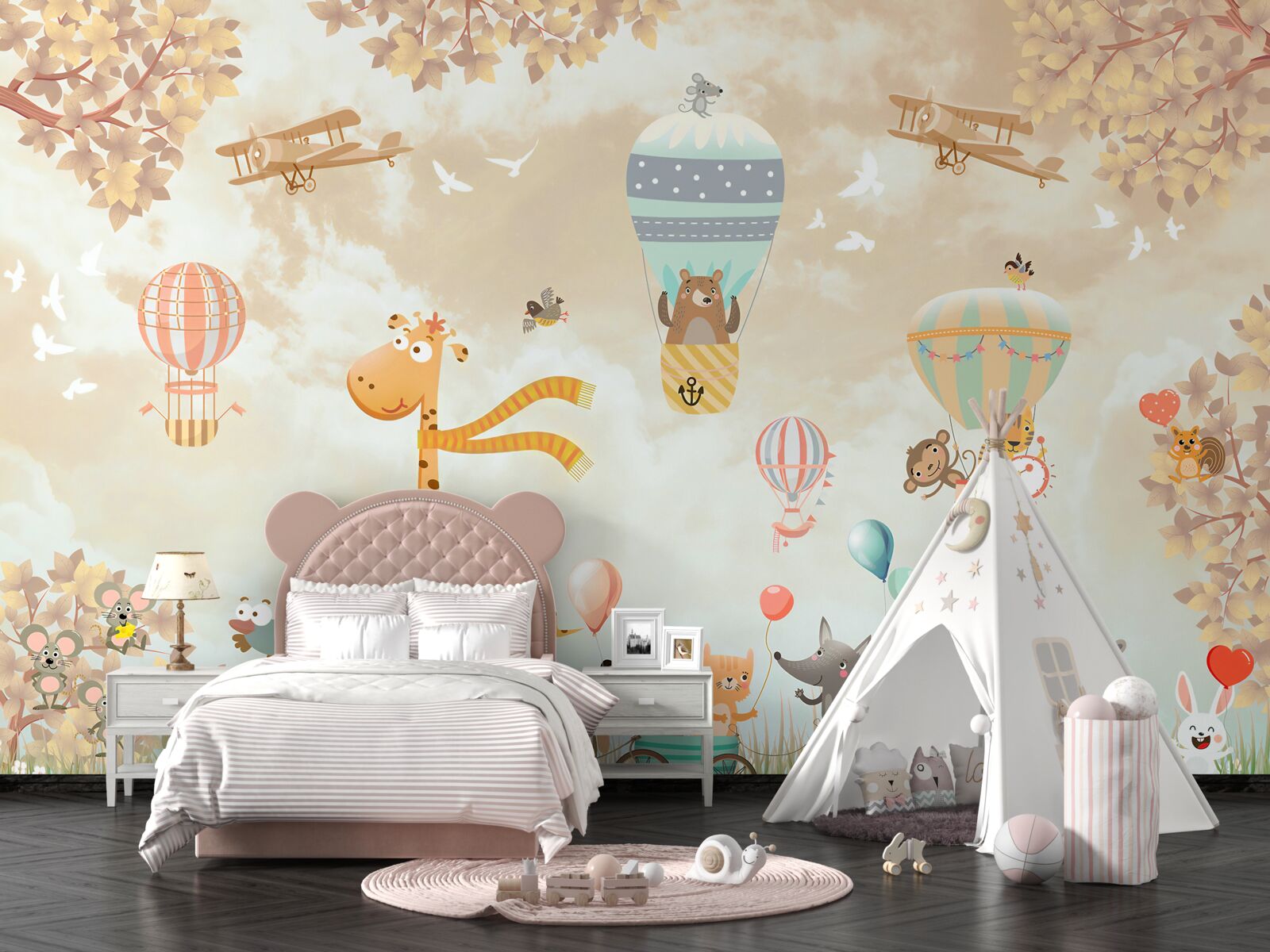 Fototapeta zwierzęta poruszają się i szybują w powietrzu