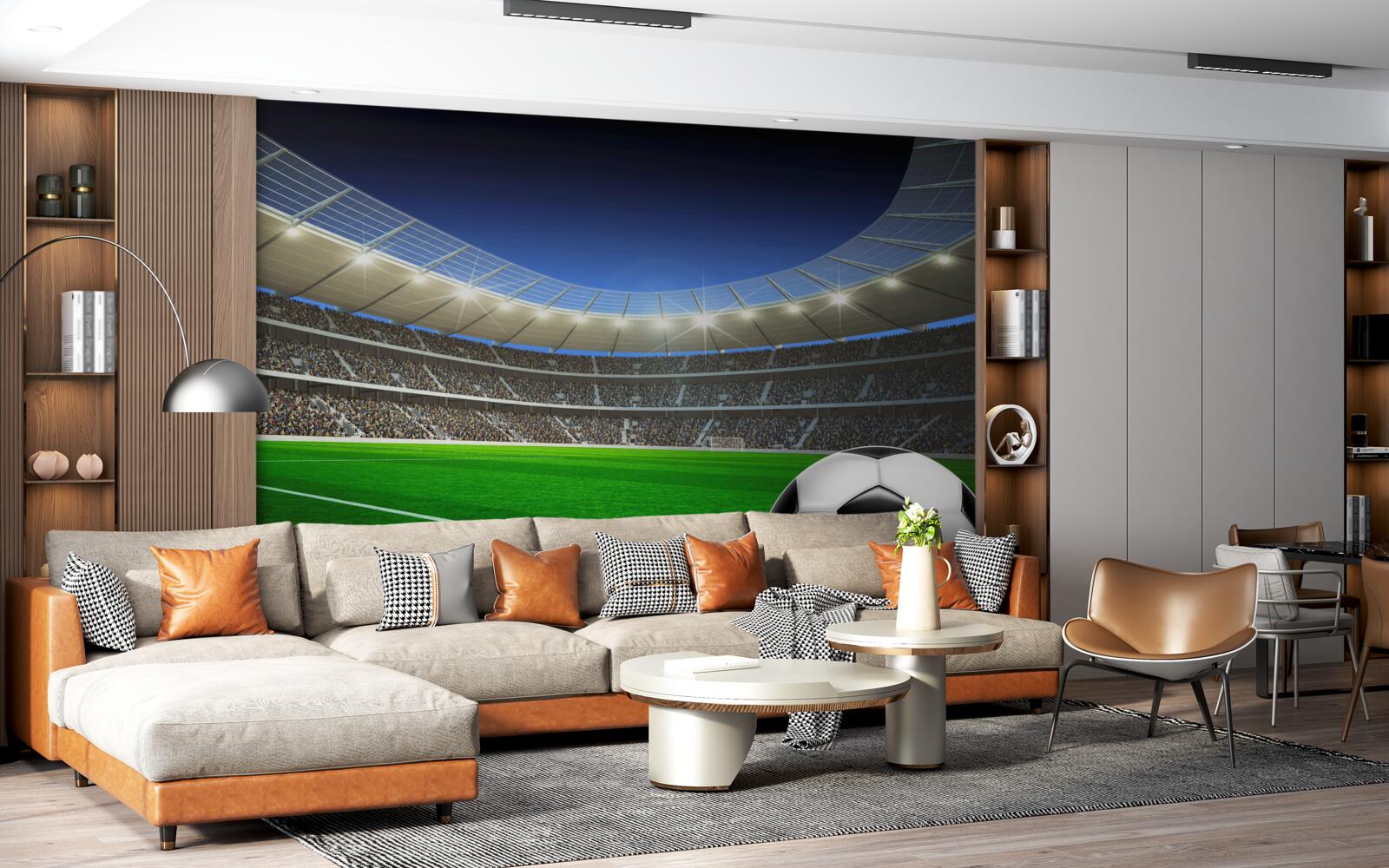 Fototapeta na boisku leży piłka nożna