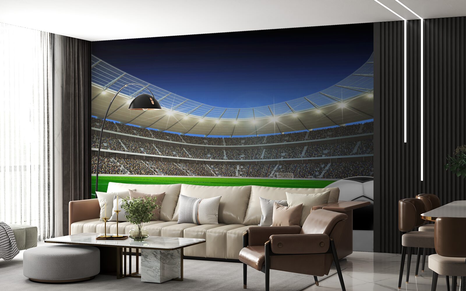 Fototapeta na boisku leży piłka nożna