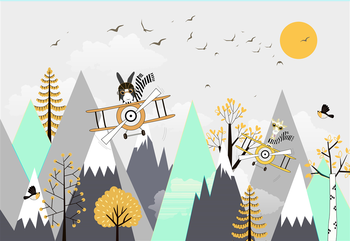 Fototapeta zwierzęta krążą nad górami