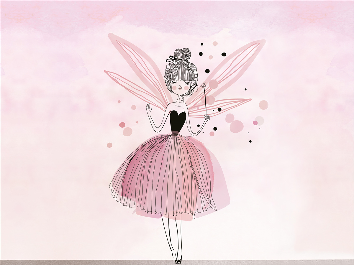 Fototapeta wróżka na różowym tle