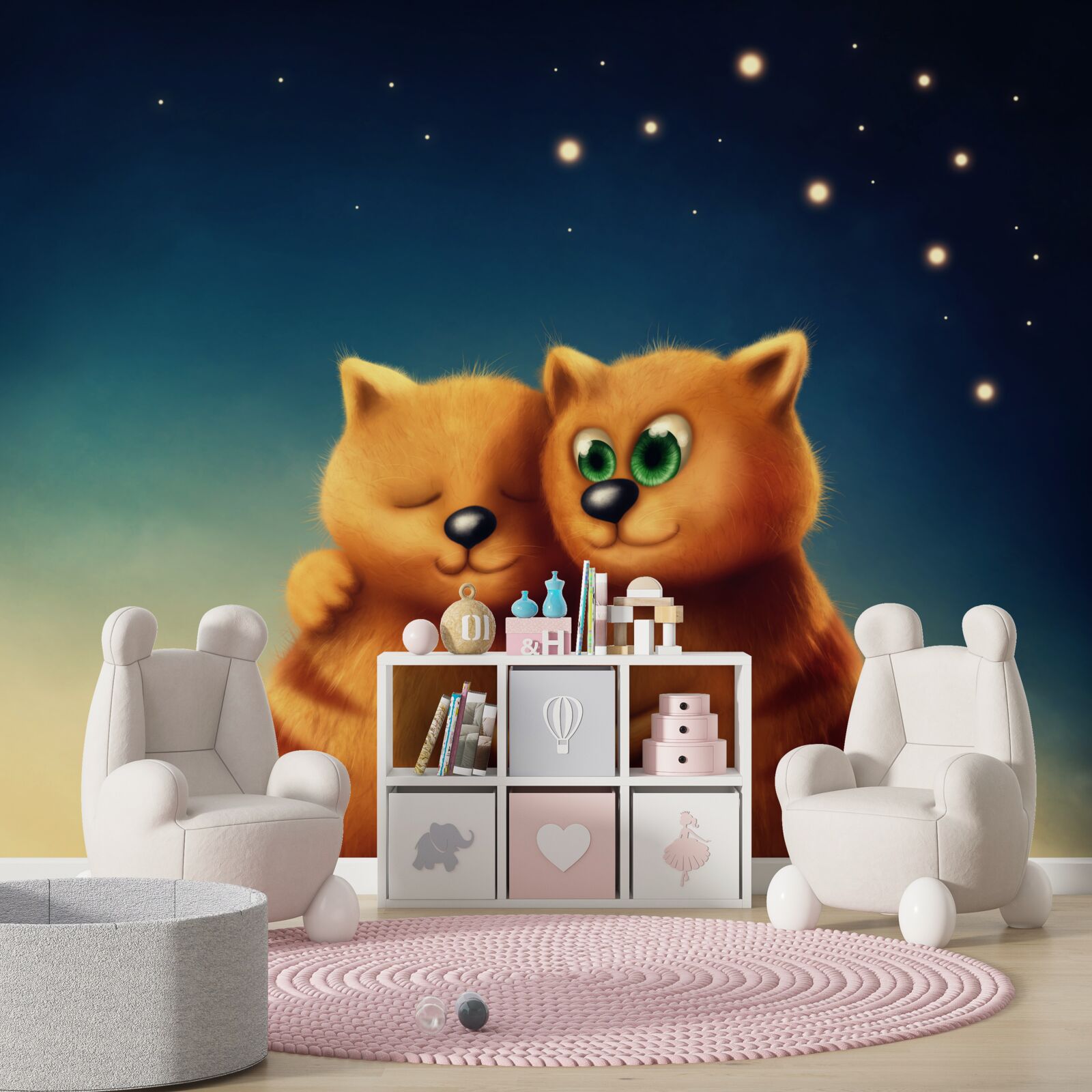 Fototapeta koty obejmują się nawzajem