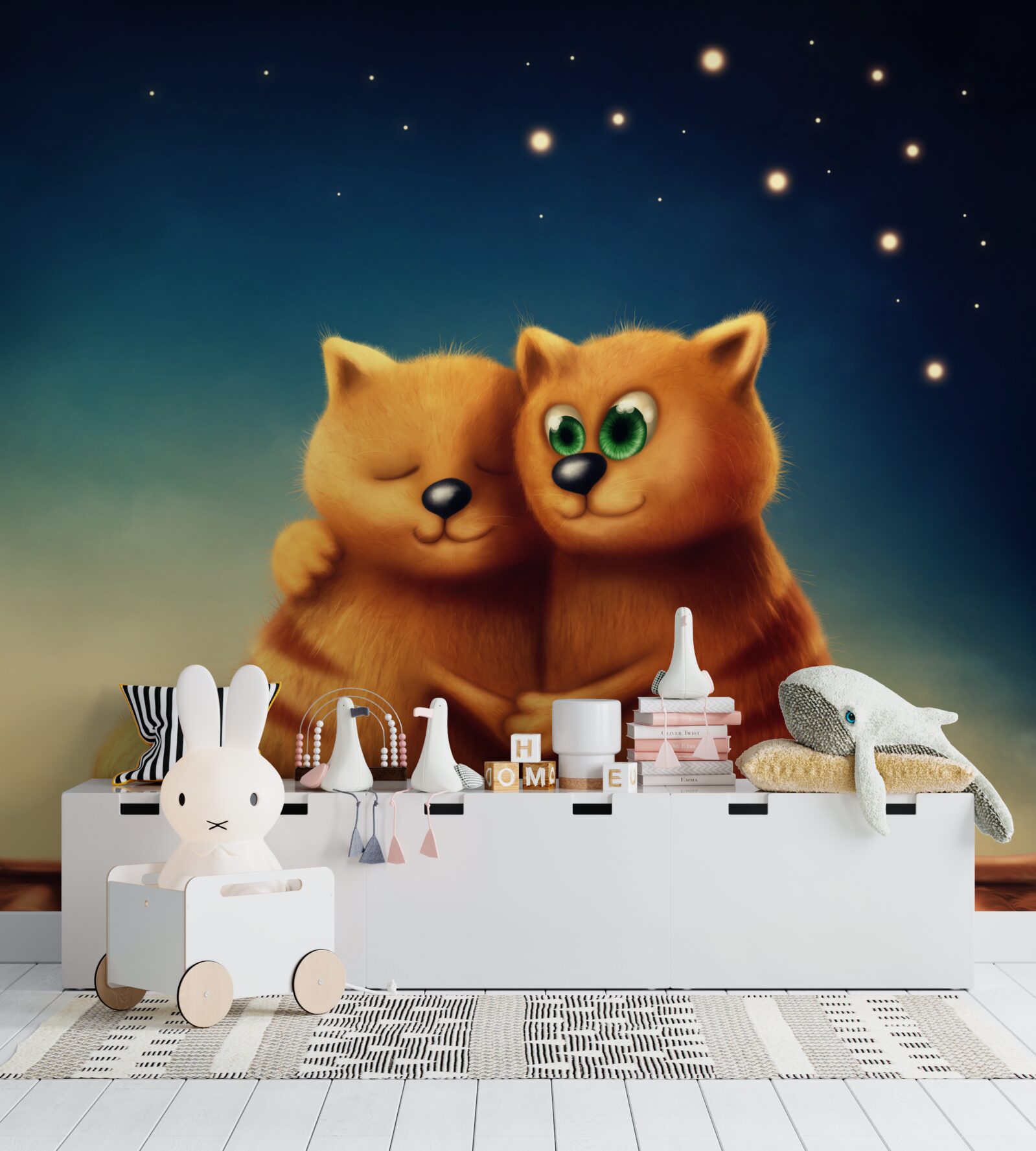 Fototapeta koty obejmują się nawzajem