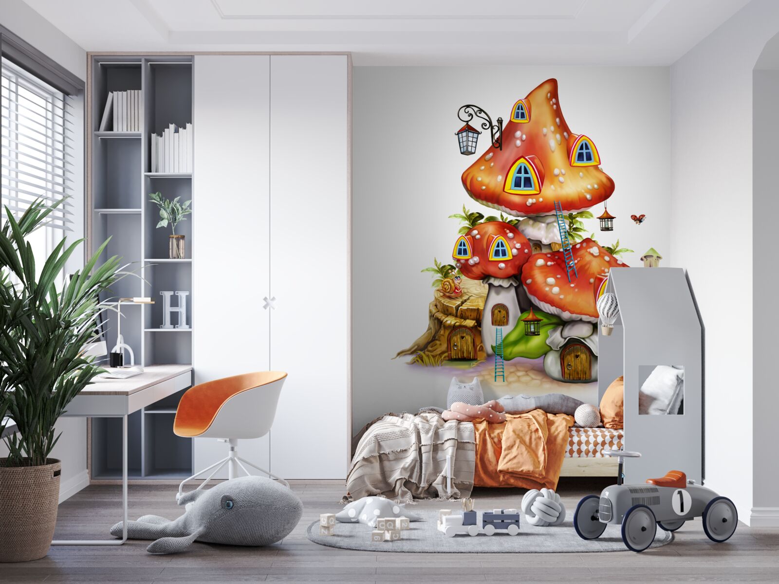 Fototapeta domki z grzybami