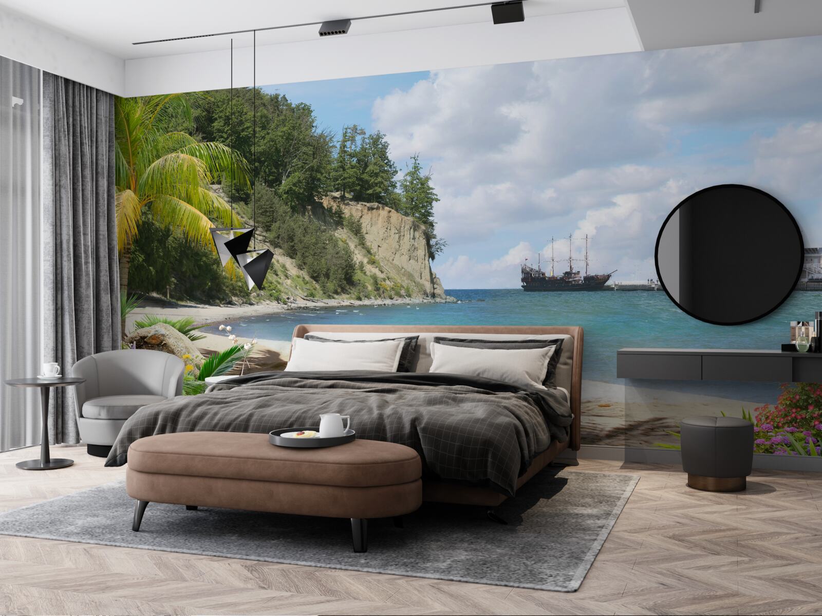 Fototapeta port ze statkami