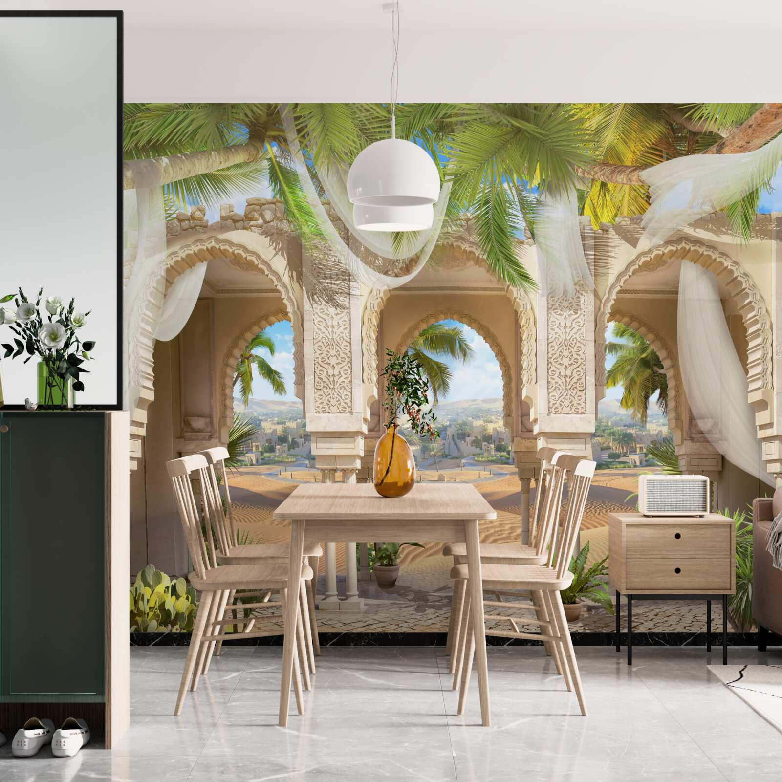 Fototapeta panorama pustyni z pałacu