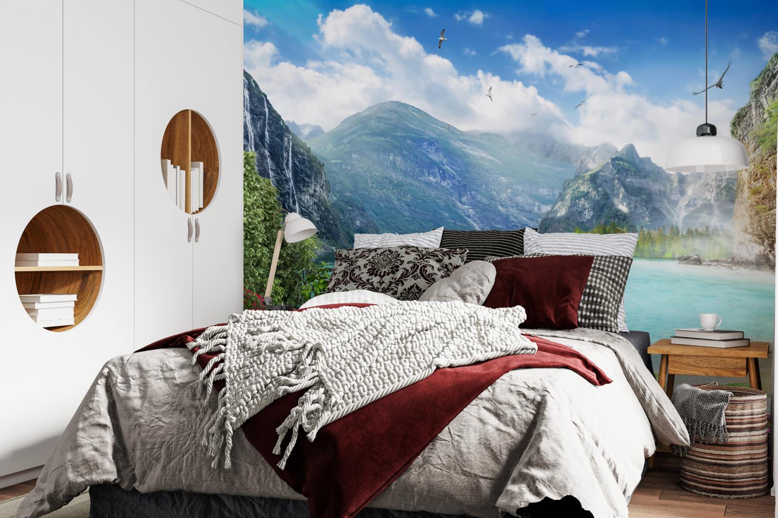 Fototapeta łódź na jeziorze w górach