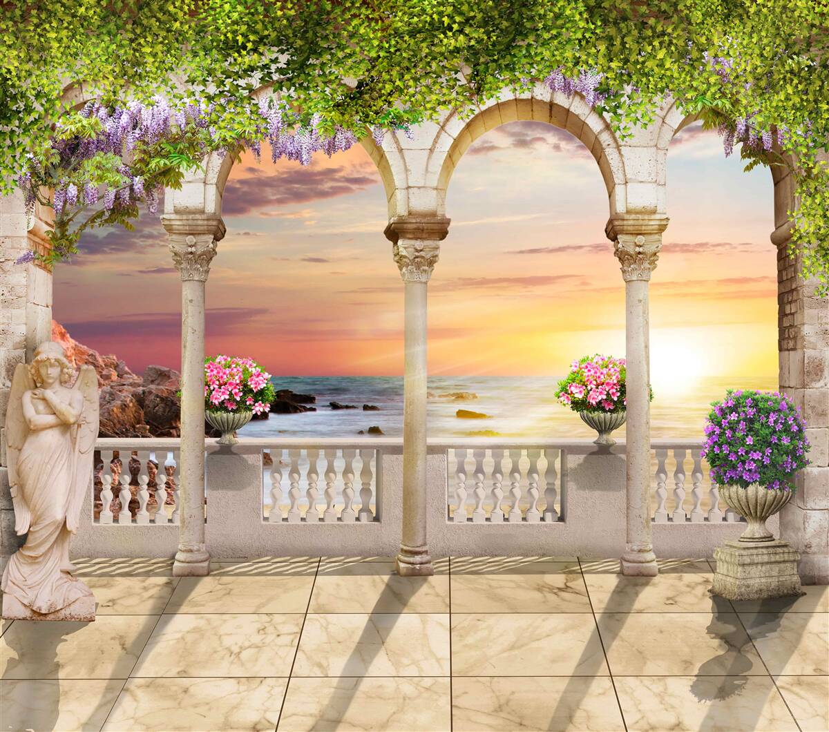 Fototapeta weranda kwiatowa