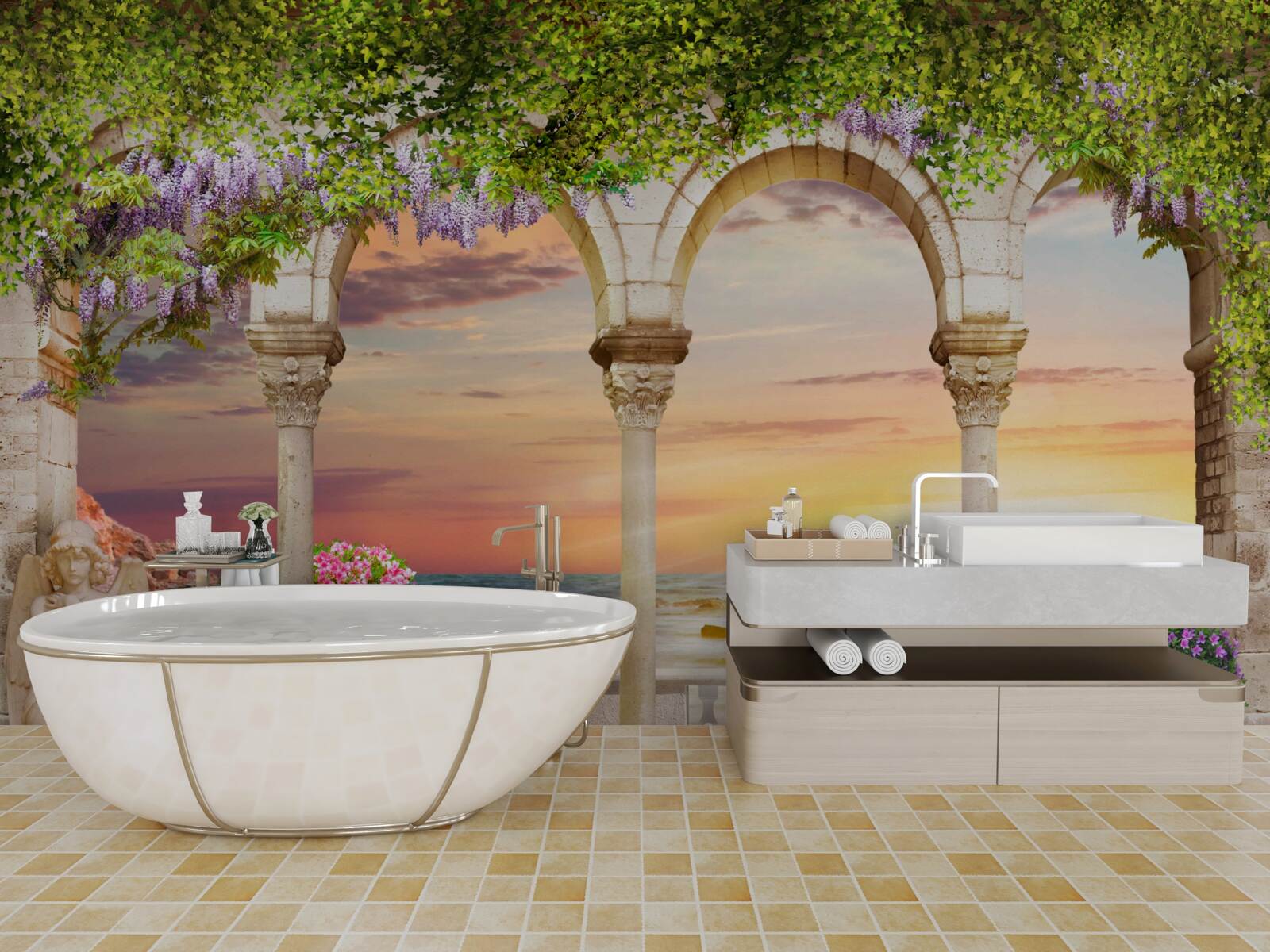 Fototapeta weranda kwiatowa