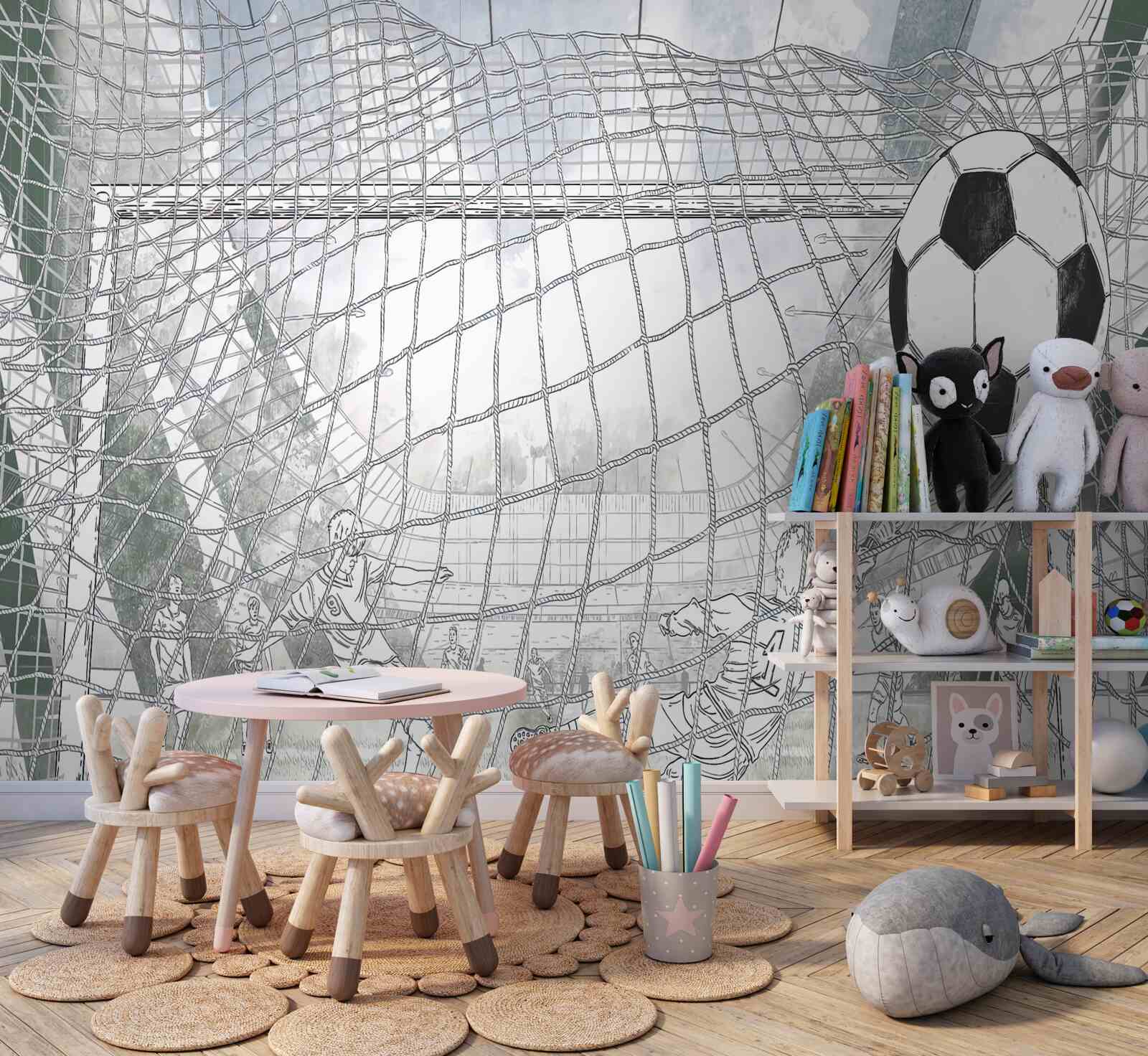 Fototapeta kontury piłkarzy na boisku