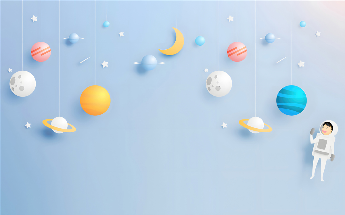 Fototapeta astronauta otoczony planetami