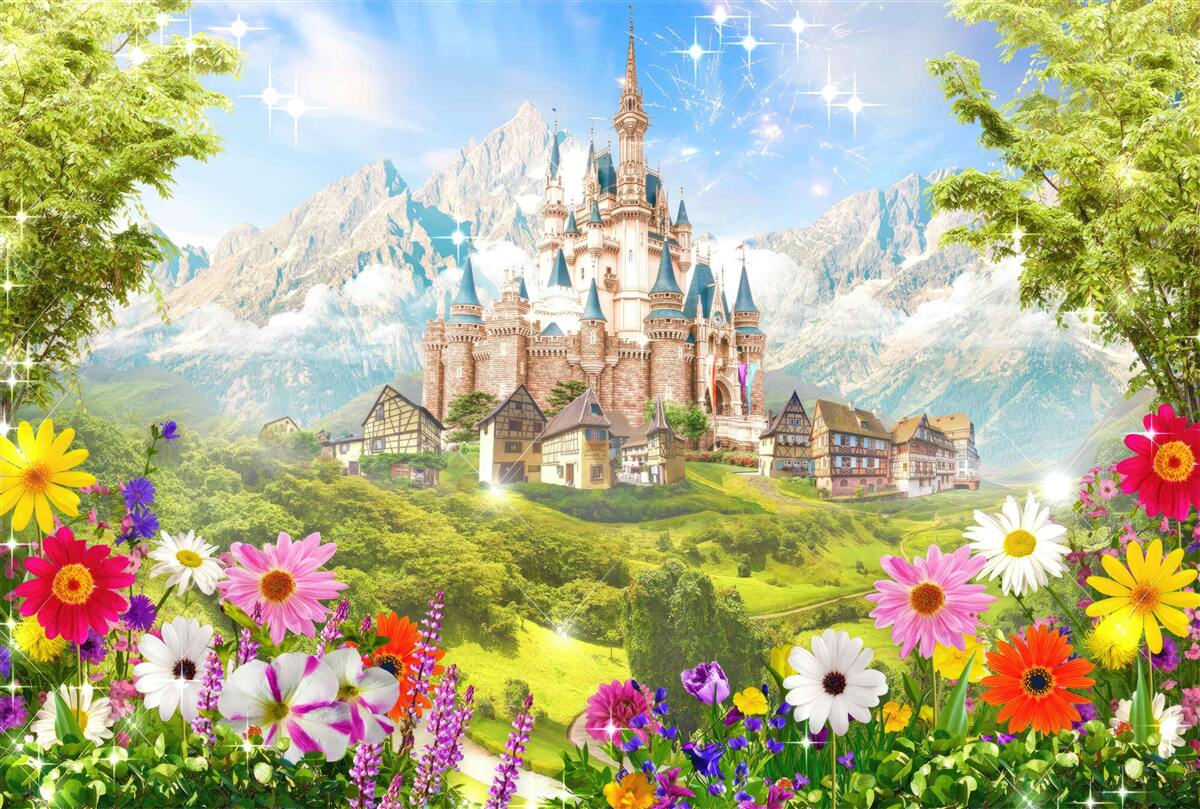 Fototapeta magiczna twierdza wśród górskich szczytów