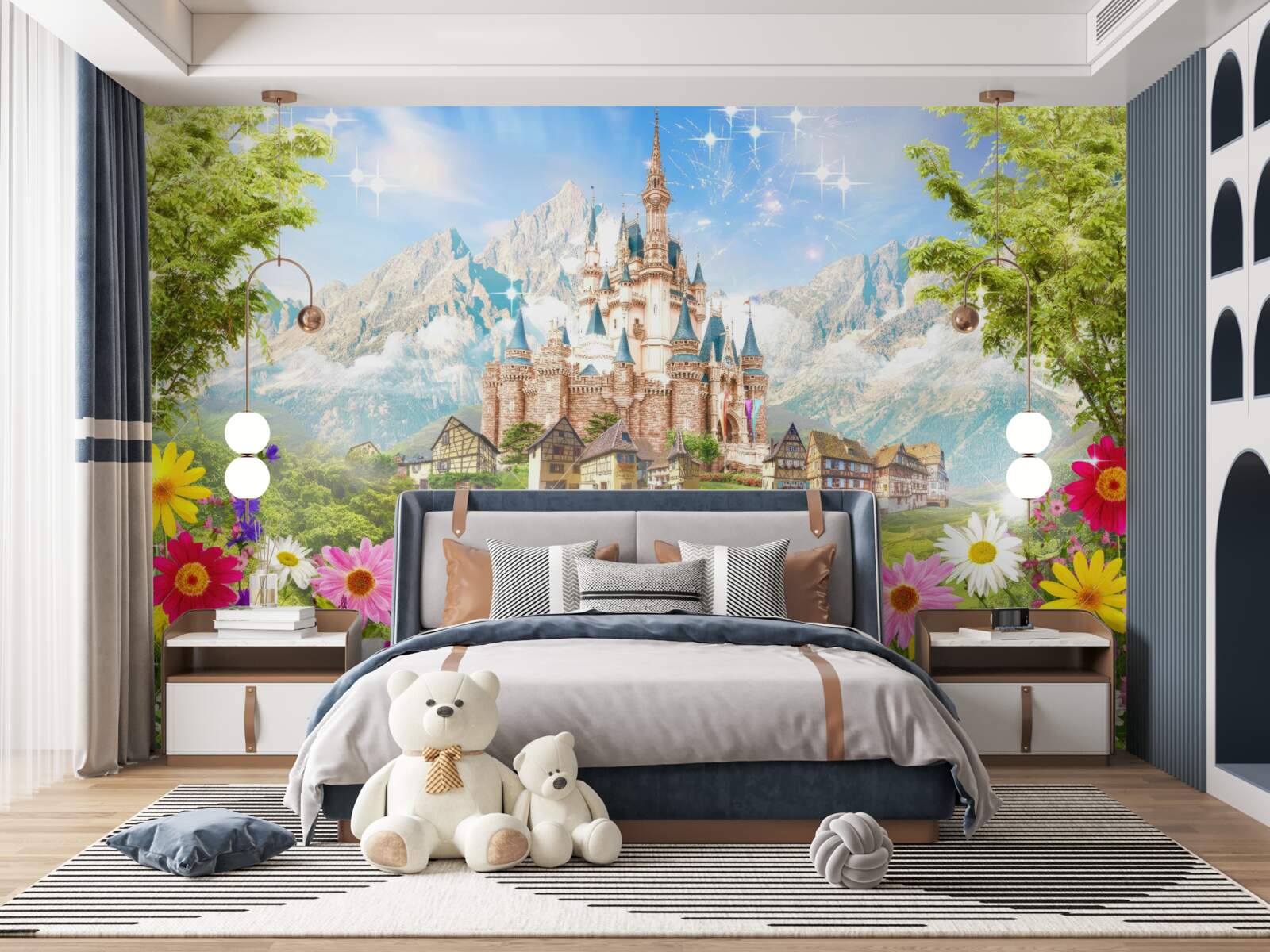 Fototapeta magiczna twierdza wśród górskich szczytów