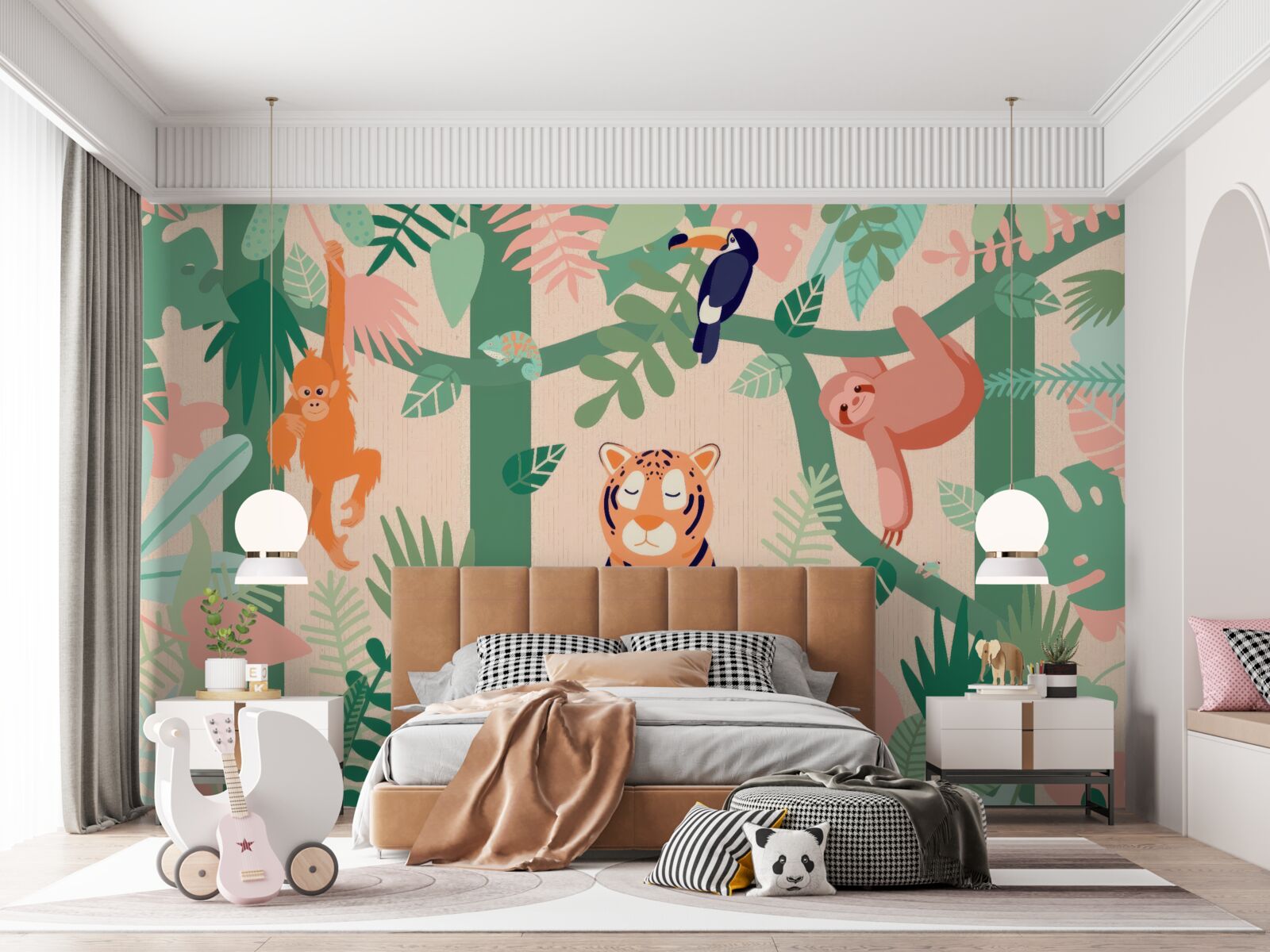 Fototapeta zwierzęta bawią się w dżungli