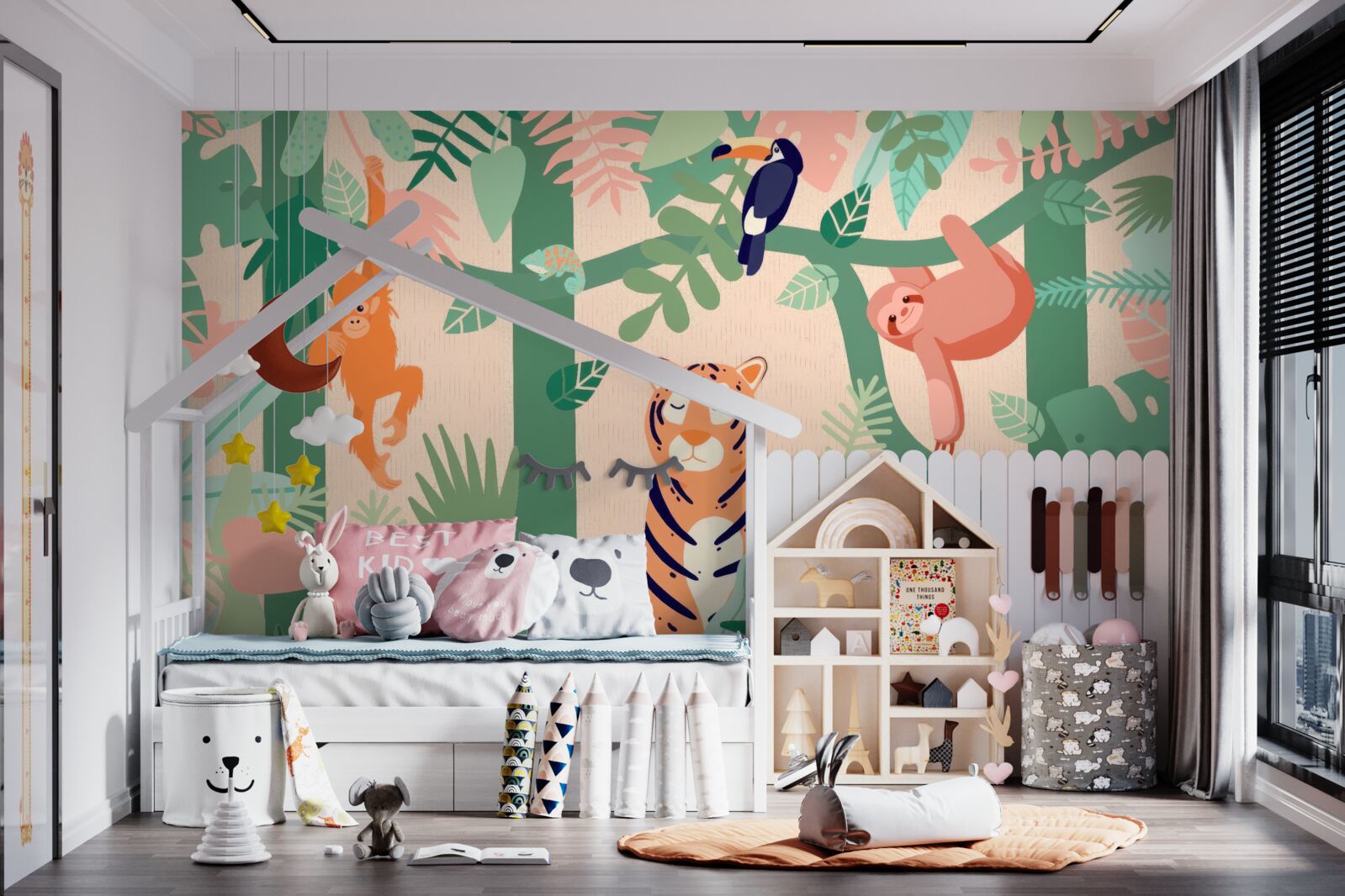 Fototapeta zwierzęta bawią się w dżungli