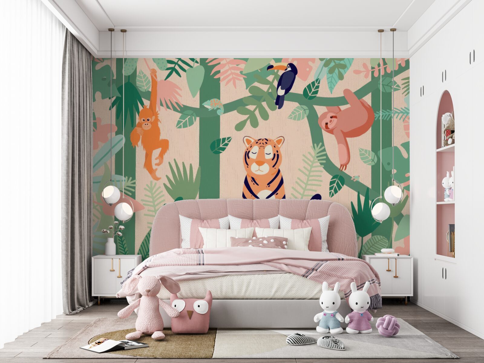 Fototapeta zwierzęta bawią się w dżungli