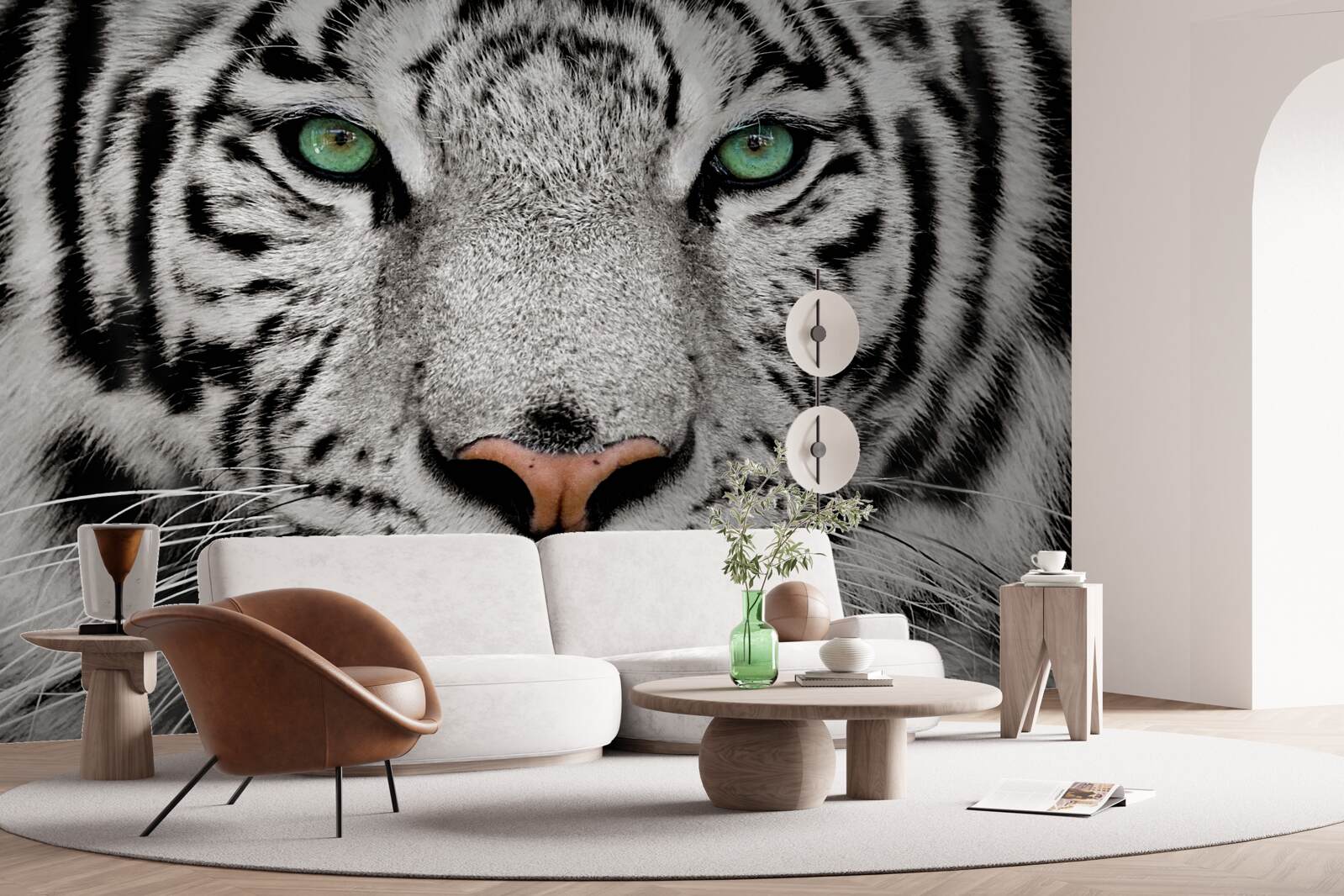 Fototapeta biały tygrys z bliskiej odległości