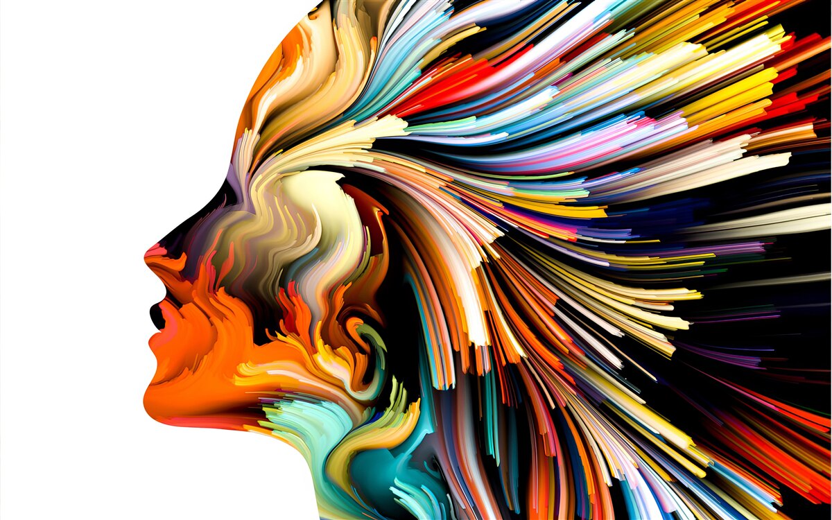 Fototapeta kontury dziewczyny w bogatych odcieniach