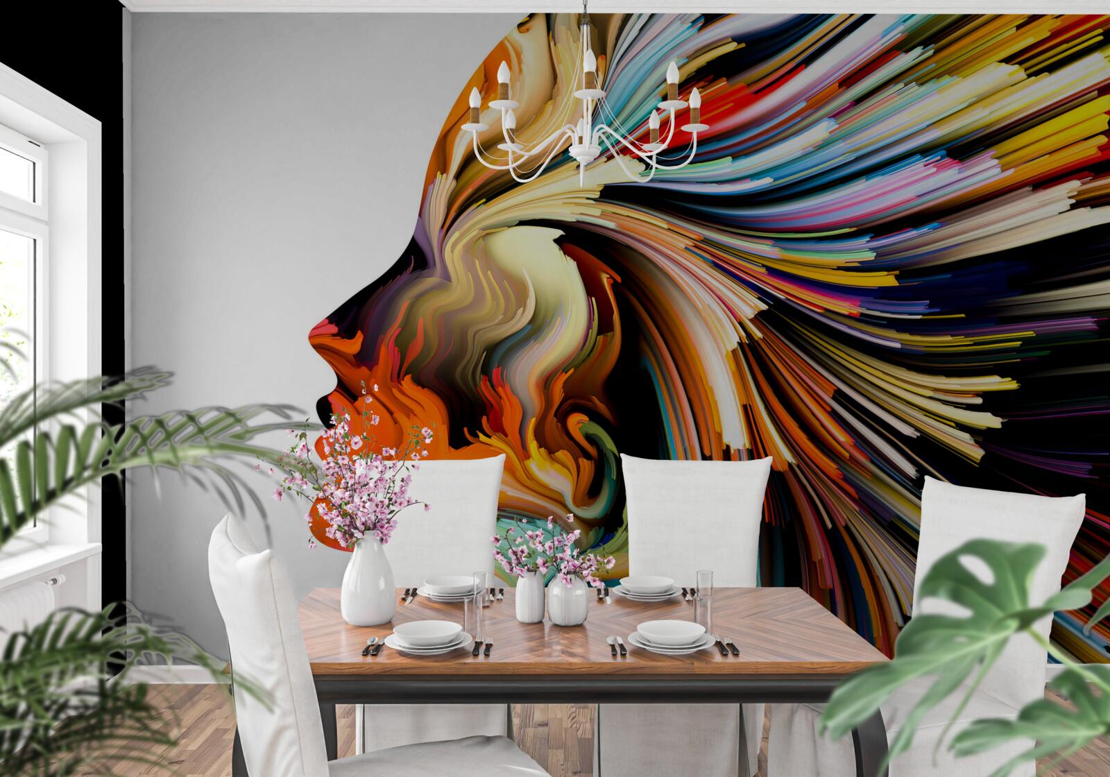 Fototapeta kontury dziewczyny w bogatych odcieniach