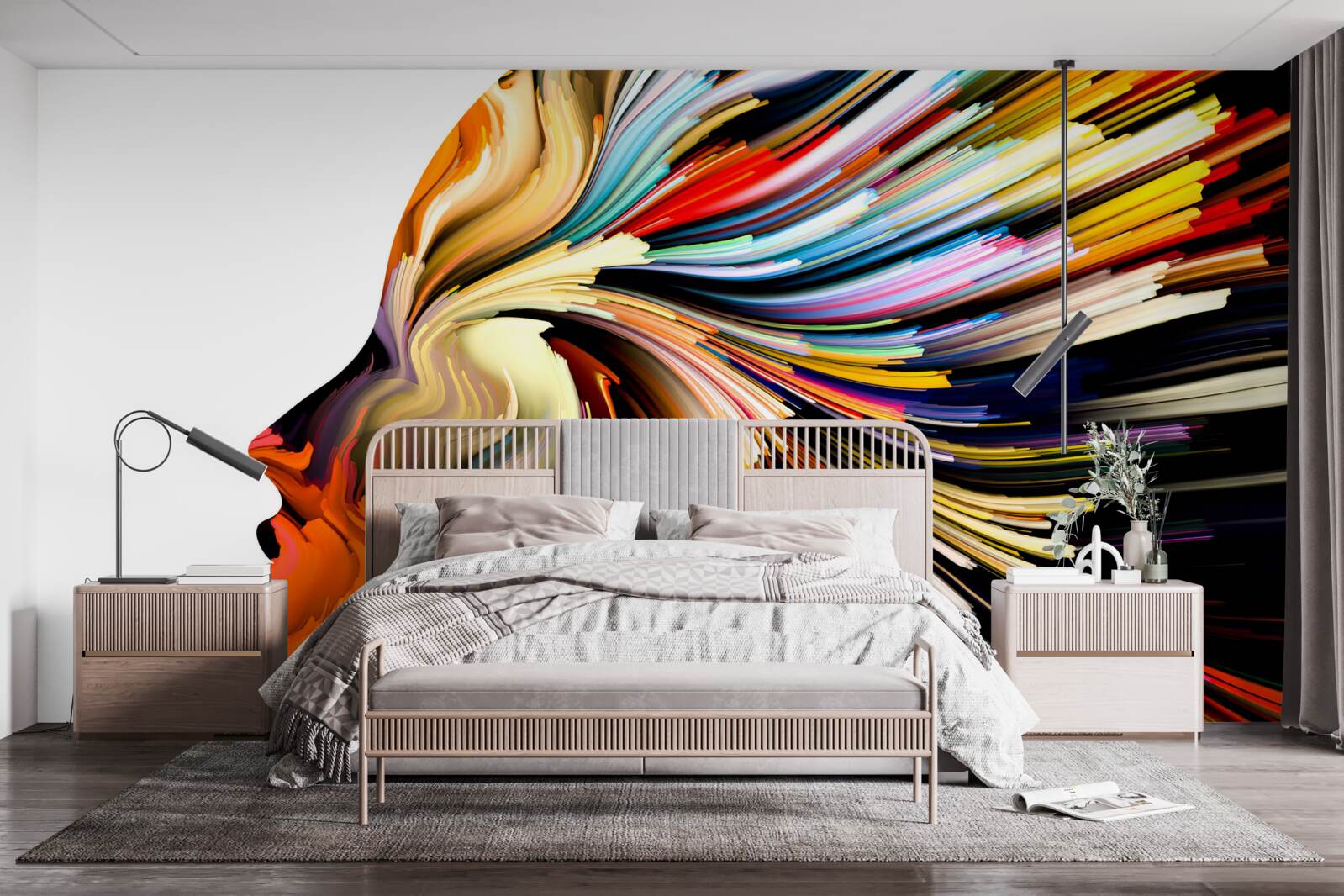 Fototapeta kontury dziewczyny w bogatych odcieniach