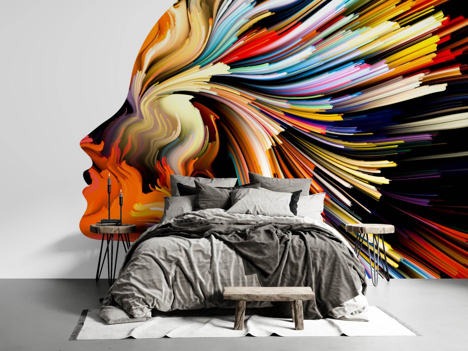 Fototapeta kontury dziewczyny w bogatych odcieniach