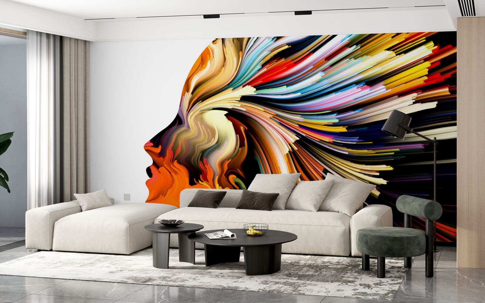 Fototapeta kontury dziewczyny w bogatych odcieniach