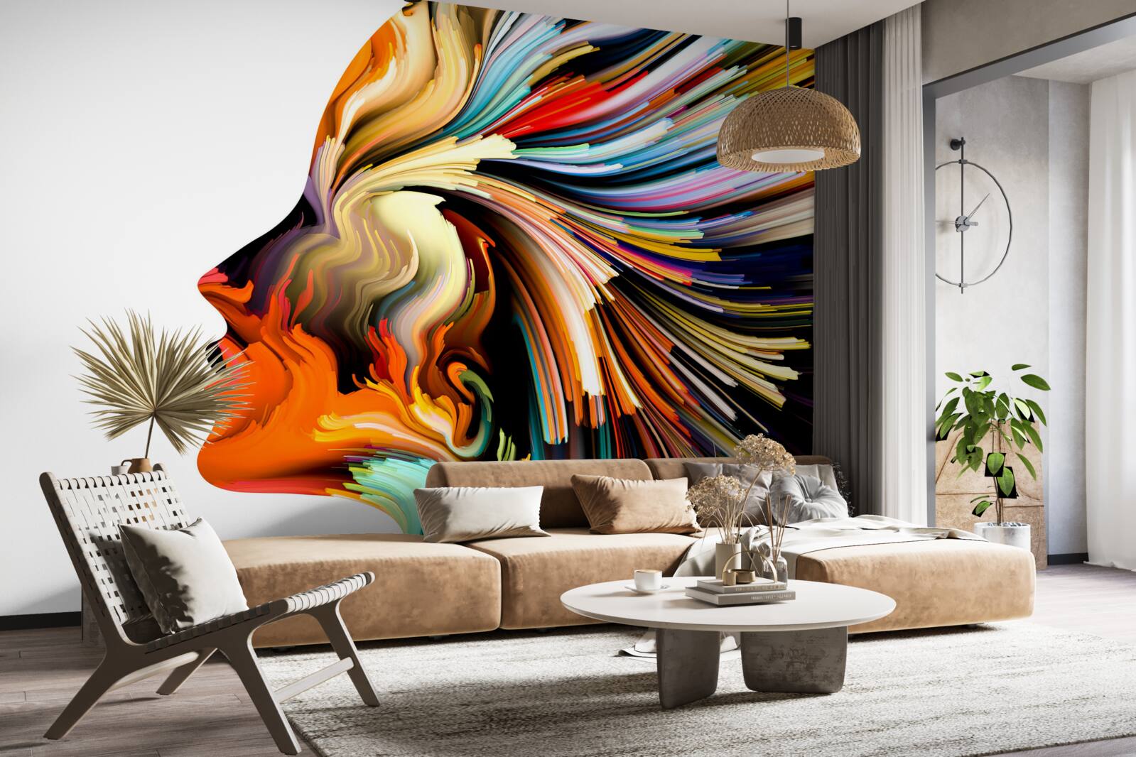 Fototapeta kontury dziewczyny w bogatych odcieniach