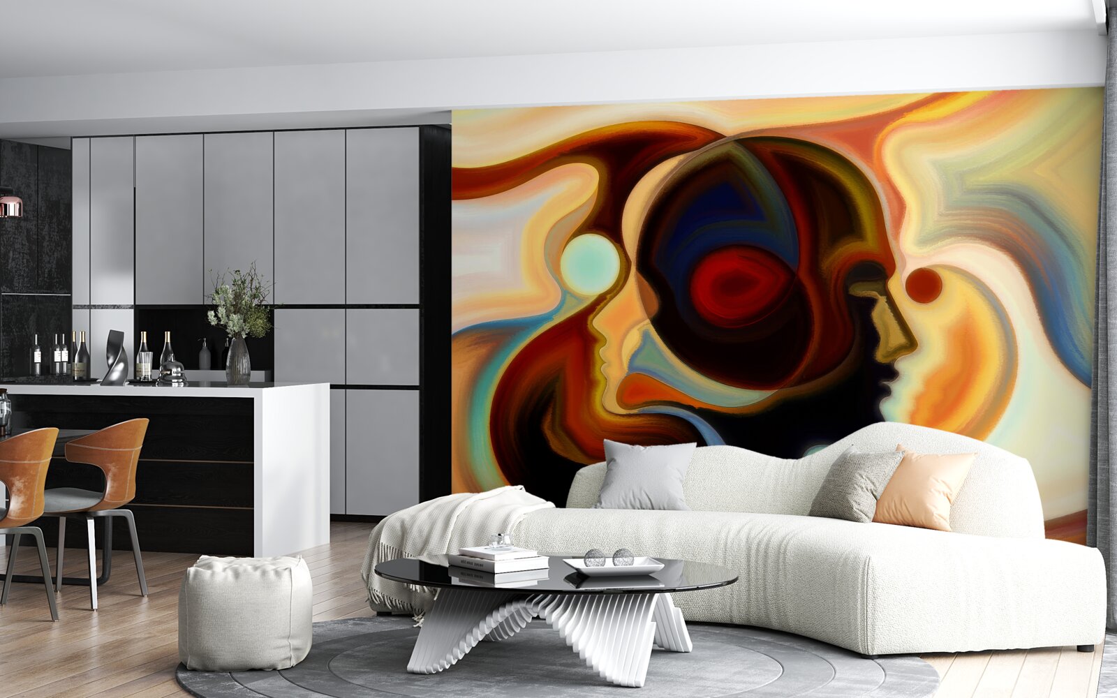 Fototapeta jasne obrazy młodego mężczyzny i dziewczynki