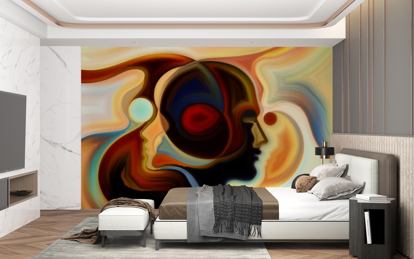 Fototapeta jasne obrazy młodego mężczyzny i dziewczynki