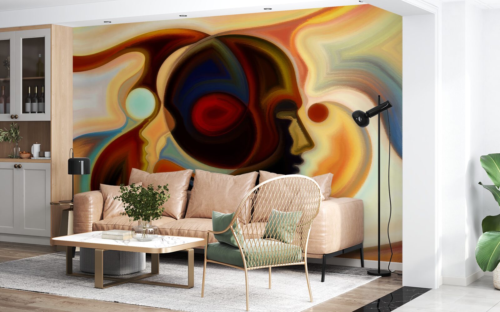 Fototapeta jasne obrazy młodego mężczyzny i dziewczynki