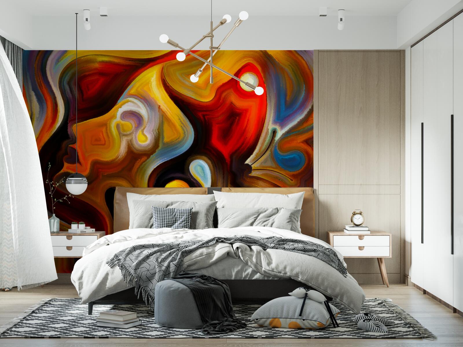 Fototapeta sylwetka dziewczynki i motyla w jasnych kolorach