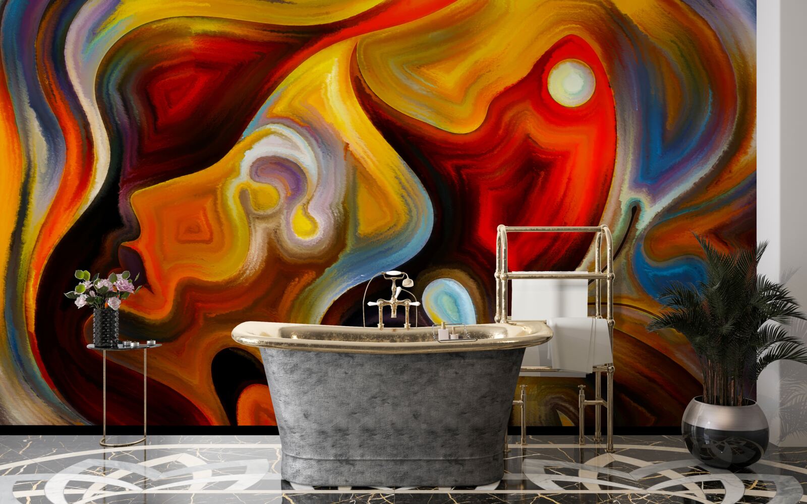 Fototapeta sylwetka dziewczynki i motyla w jasnych kolorach