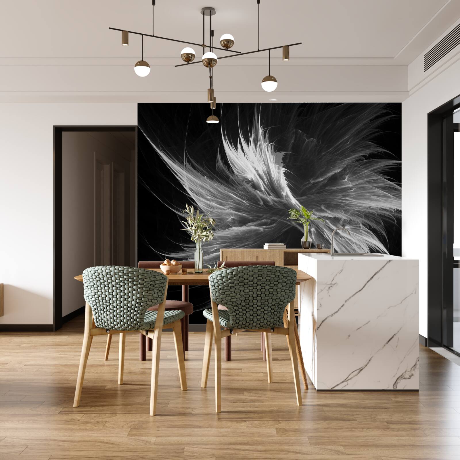 Fototapeta czarne tło na tle olśniewających plam