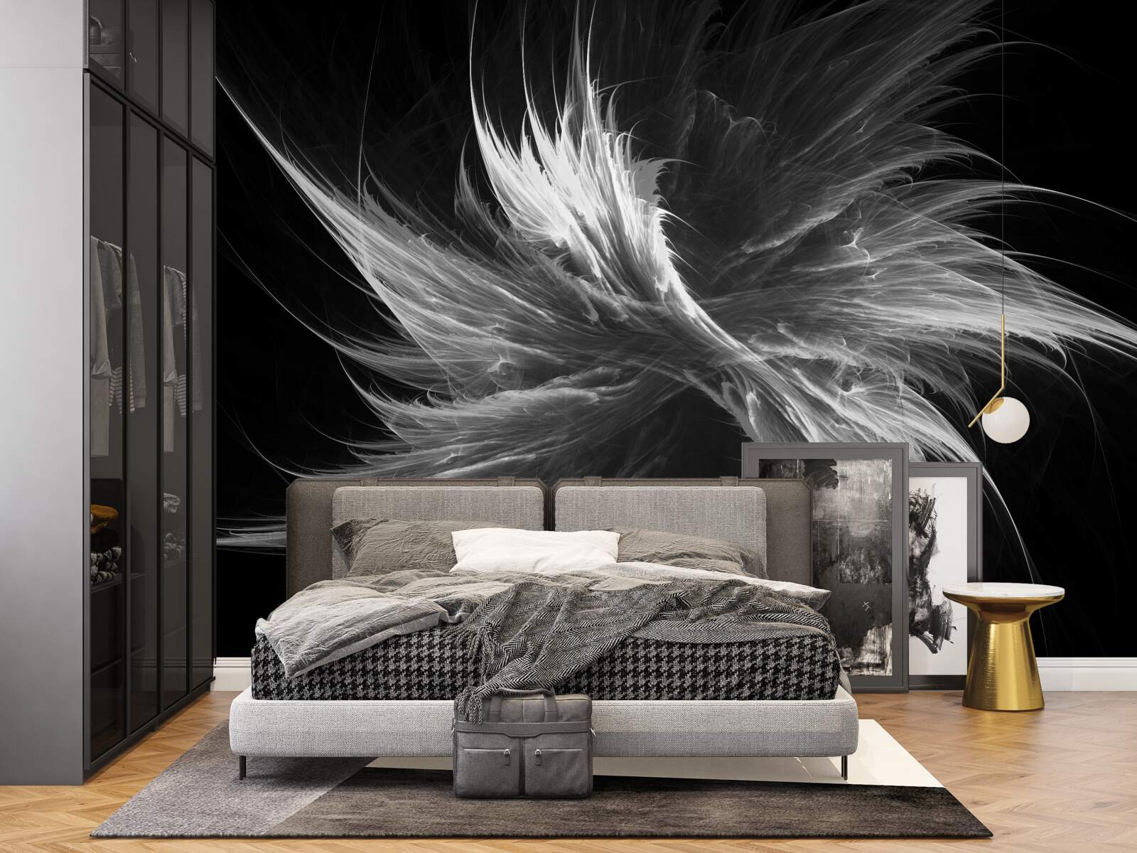 Fototapeta czarne tło na tle olśniewających plam