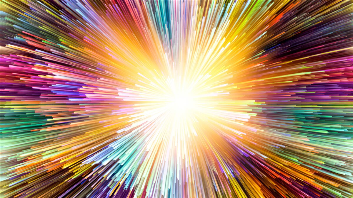 Fototapeta jasne błyski w różnych kolorach