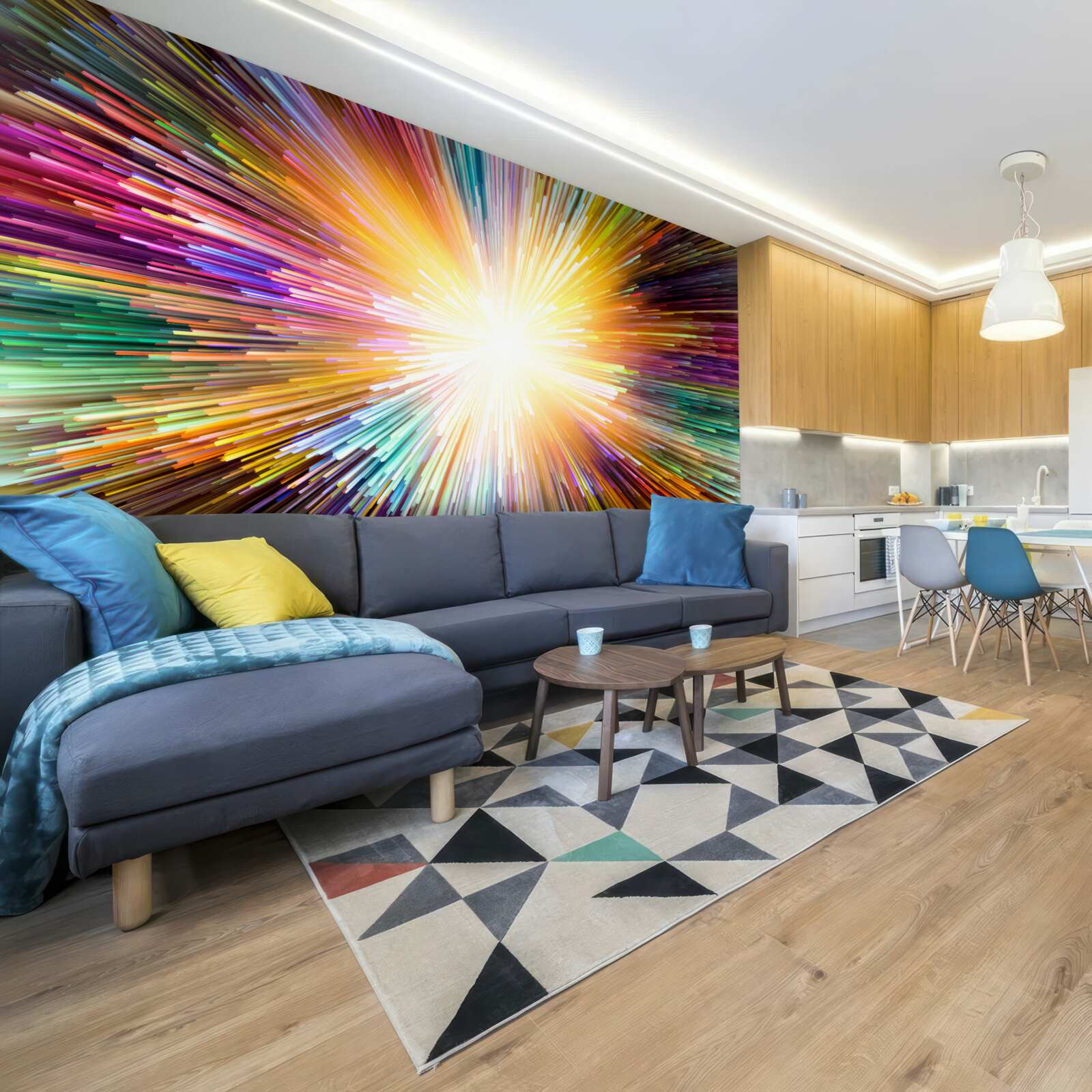 Fototapeta jasne błyski w różnych kolorach