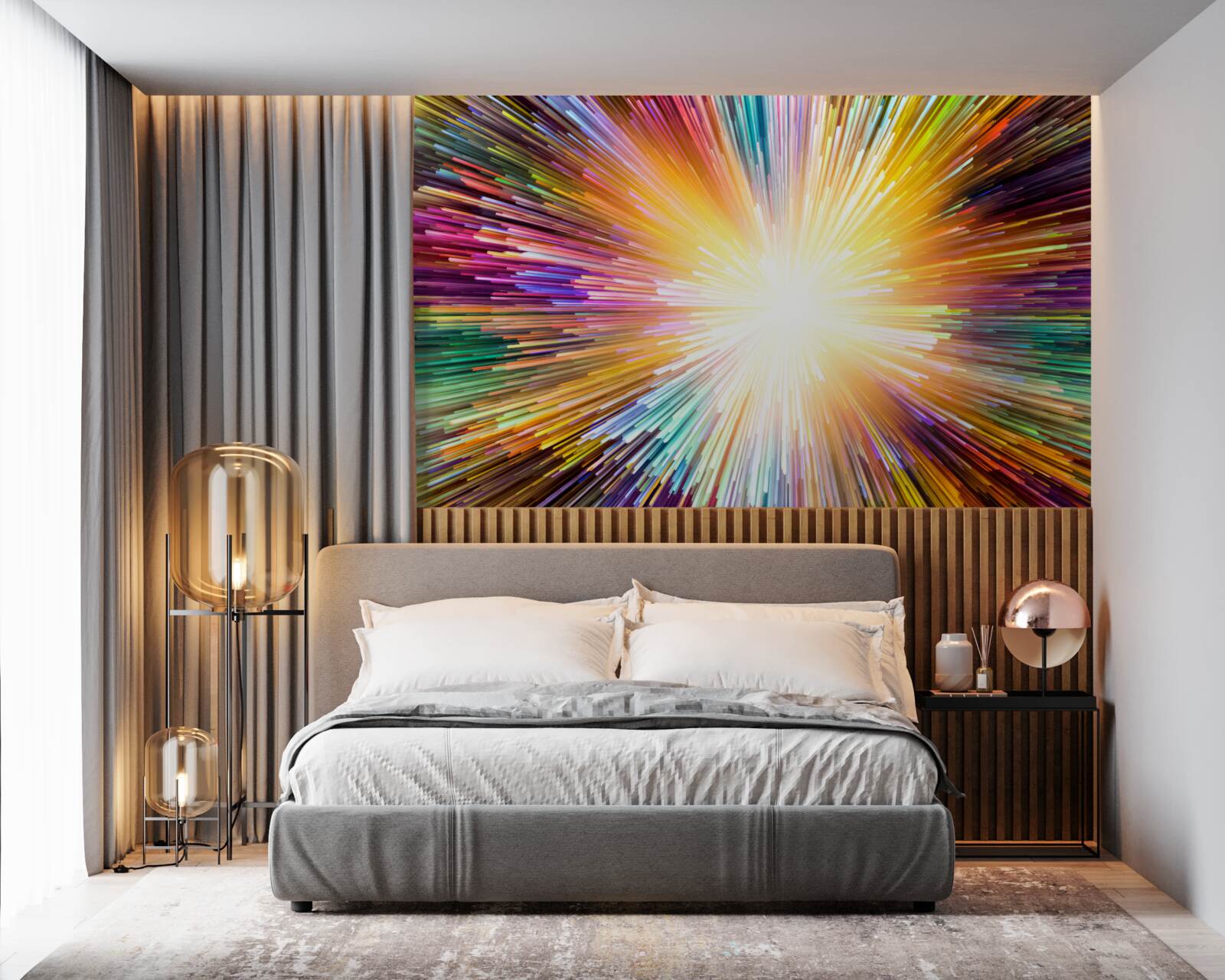 Fototapeta jasne błyski w różnych kolorach